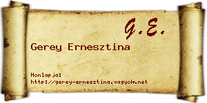 Gerey Ernesztina névjegykártya